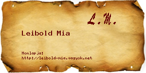 Leibold Mia névjegykártya